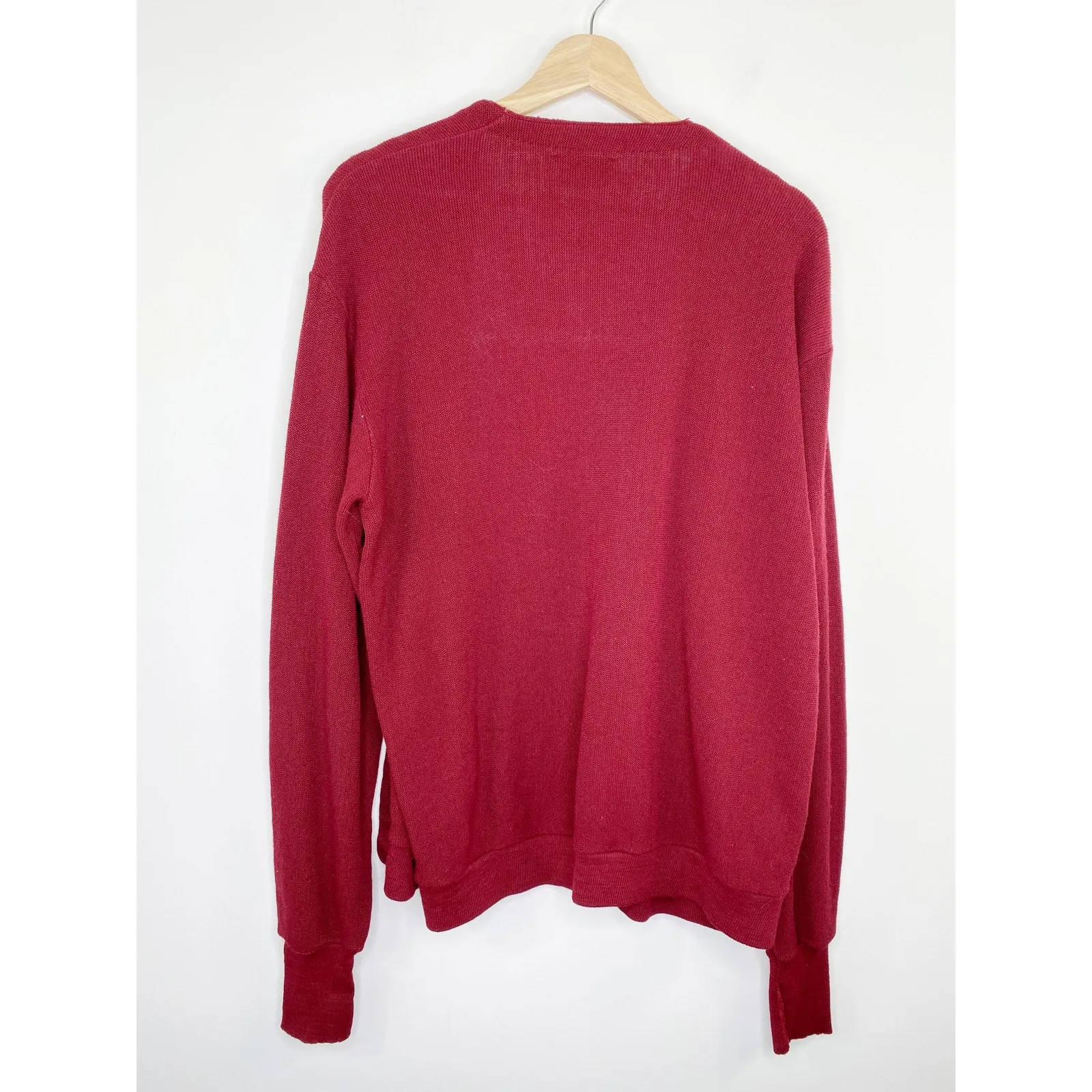 Vtg JC Penny Red Knit Long Sleeve Cardigan Sweater Women's Size X-Large Tall XLT - Image 5