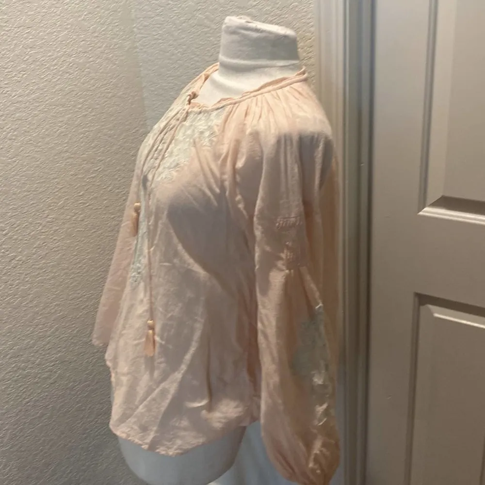 Free People Women’s Lightweight Tunic Top Split V-neck w/ Tie Front Tassel Sz XS - Image 58