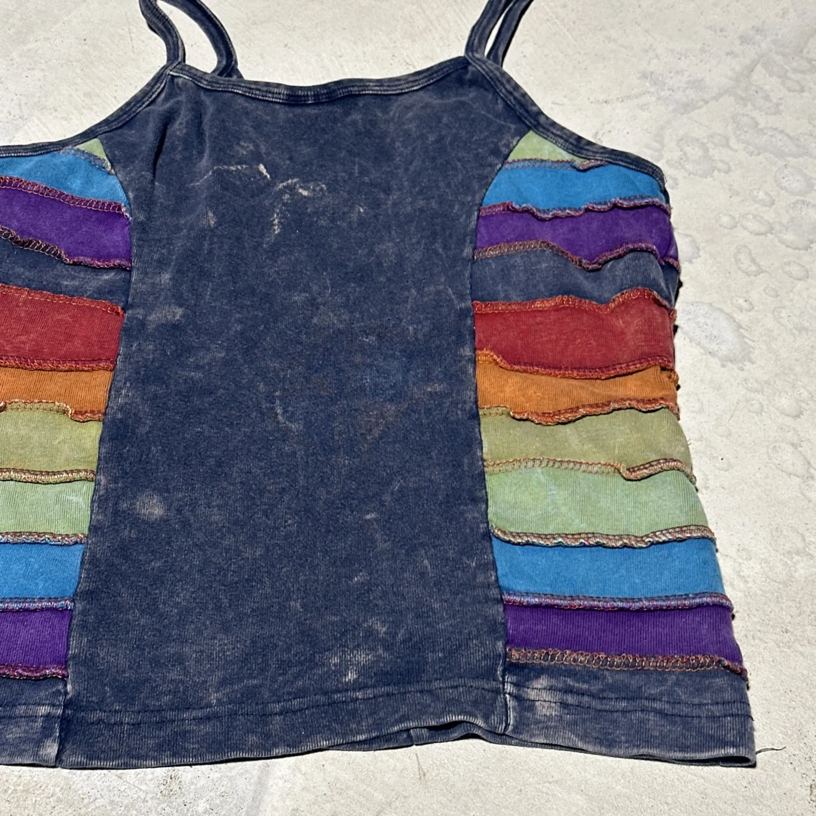 Gypsy Rose Boho Style Tank Shirt Peace Sign Women's SZ S/M Rainbow Earth Hippie - Image 10