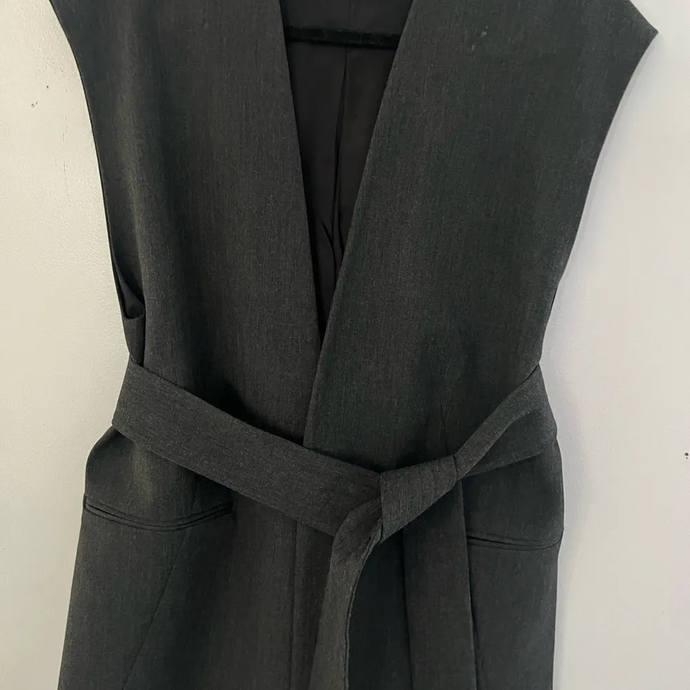 ZARA  Charcoal Tie-Front Vest - Image 2