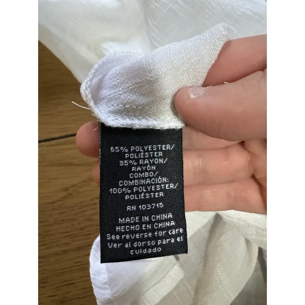 Zac & Rachel Floral Embroidered Tunic Top White Lightweight Flowing‎ Size Small - Image 8