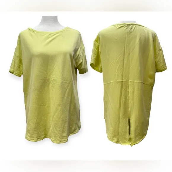 Chico’s Zenergy Light Yellow Terry Knit Tunic Length Leisurewear Top Size 1/Med - Image 2
