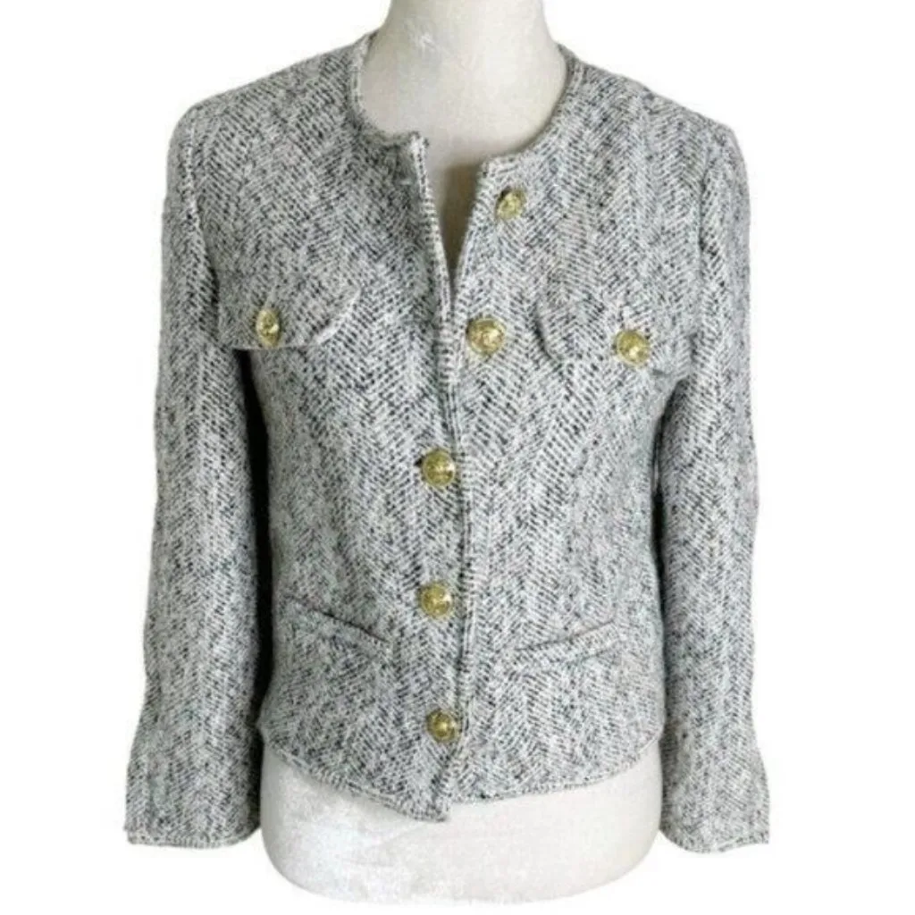 Derek Lam Collective Wool Blend Tweed Jacket Convertible Cape Size 4 - Image 5