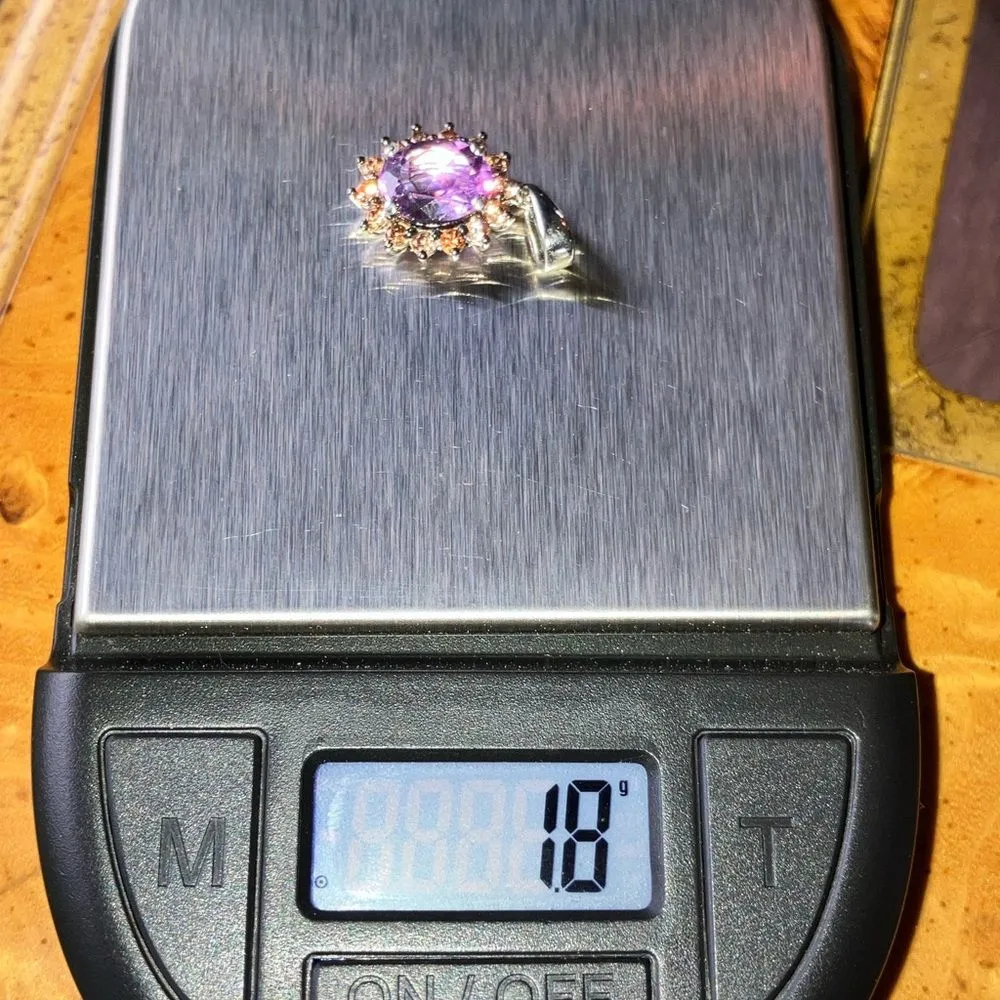 Moroccan Amethyst Champagne Zircon Sterling Silver Pendant Purple - Image 6