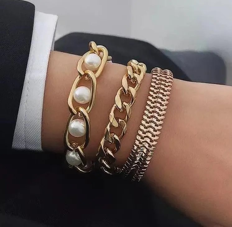 Chunky Bracelet SET Gold - Image 7