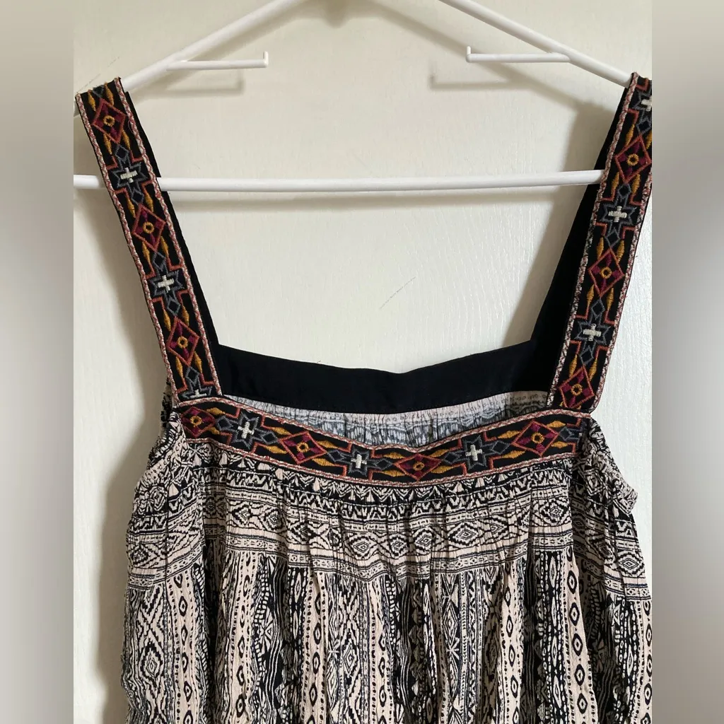 🌞Alya Cream Colored Southwest Embroidered Cropped Sleeveless Tank Blouse #Gr - Image 9