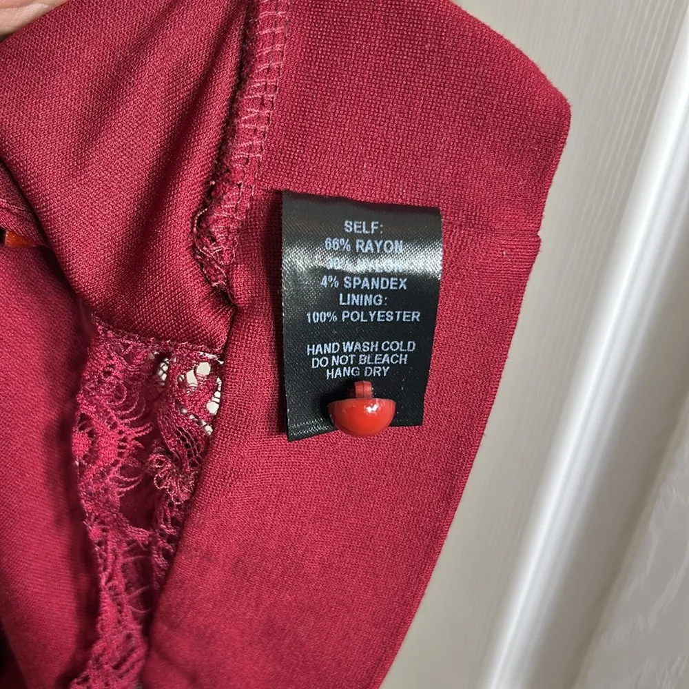 Lulus Burgundy Halter Back Lace Top - Image 6