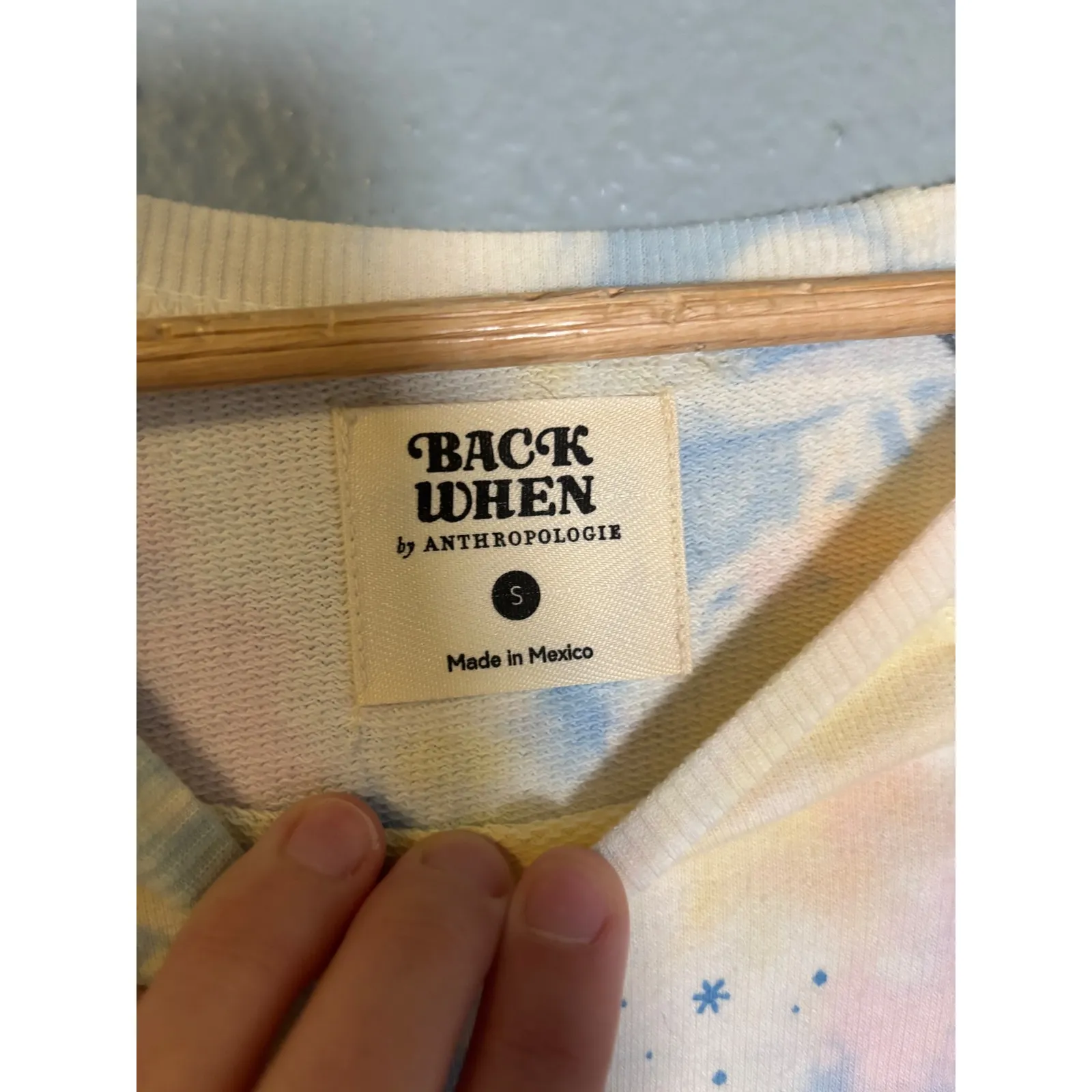 Anthropologie‎ Back When Aspen Mountain Sweatshirt Blue Pink Tie Dye Small Ski - Image 3