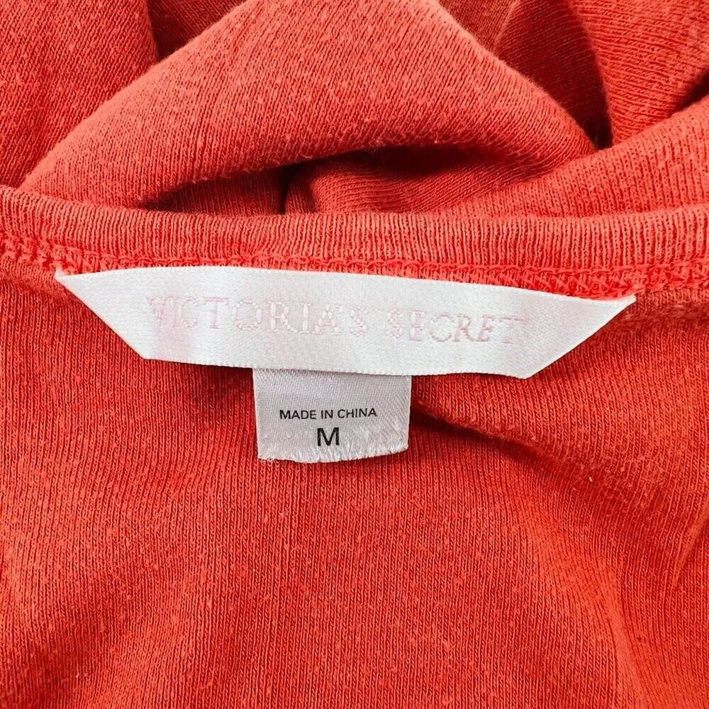 Victoria's Secret Orange Bling Rhinestone Short Sleeve Tee Womens Size Medium - Image 3