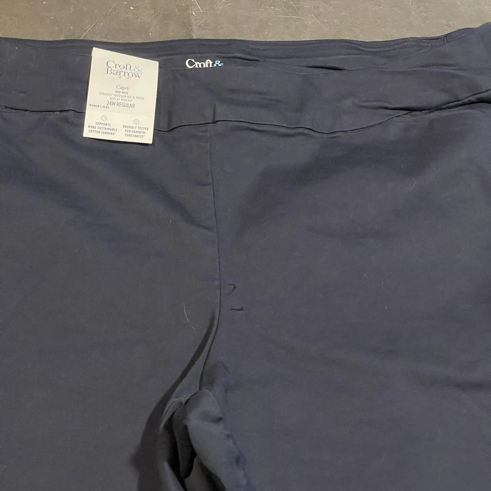 Croft & Barrow  Capri Mid Rise Below the knee Navy Blue Stretch Size F-4‎ NWT - Image 4
