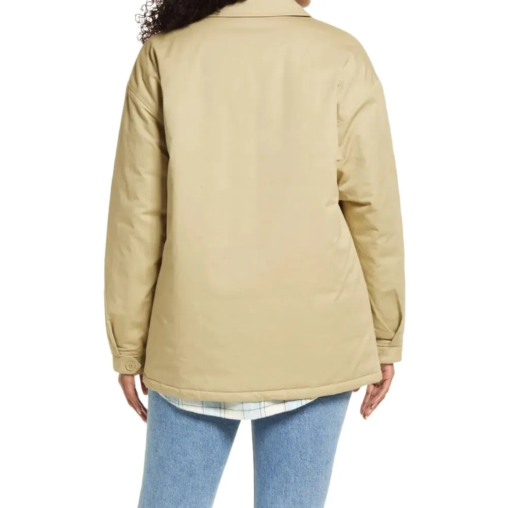 BP x Nordstrom | NWT | Medium | Tan Pocketed Button-Up Quilt Lined Shirt Jacket - Image 2