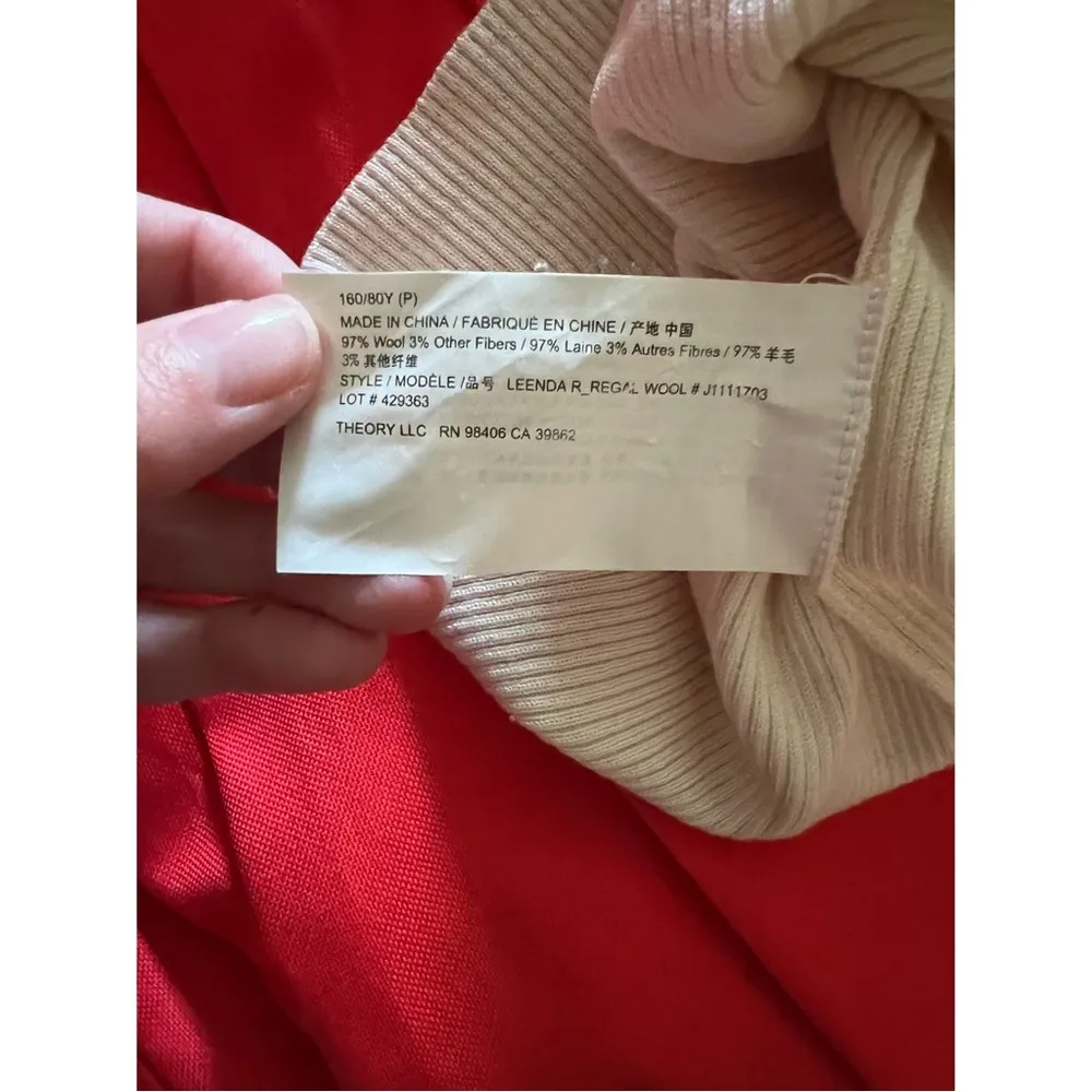 Theory Cream Knit Turtleneck Sweater - Image 5