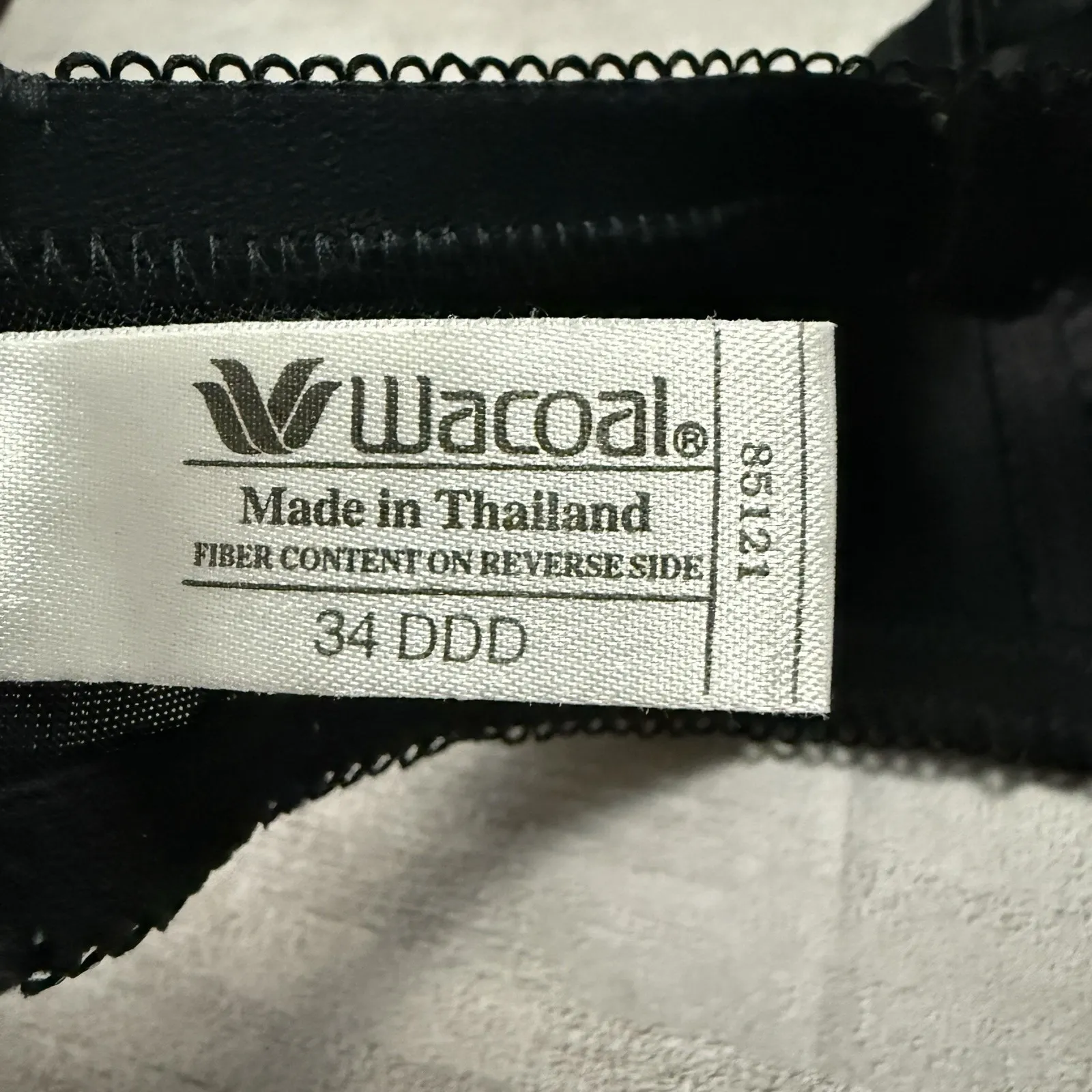 Wacoal 85121 Feather Embroidery Bra 34DDD 34F Black Underwire Bra Full Coverage - Image 5