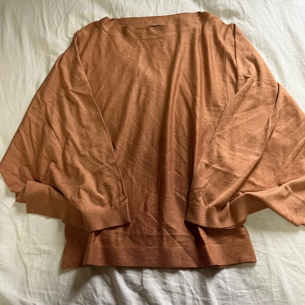 Cashmere Blend Drama Sleeve Slash Neck Knit Top - Image 5