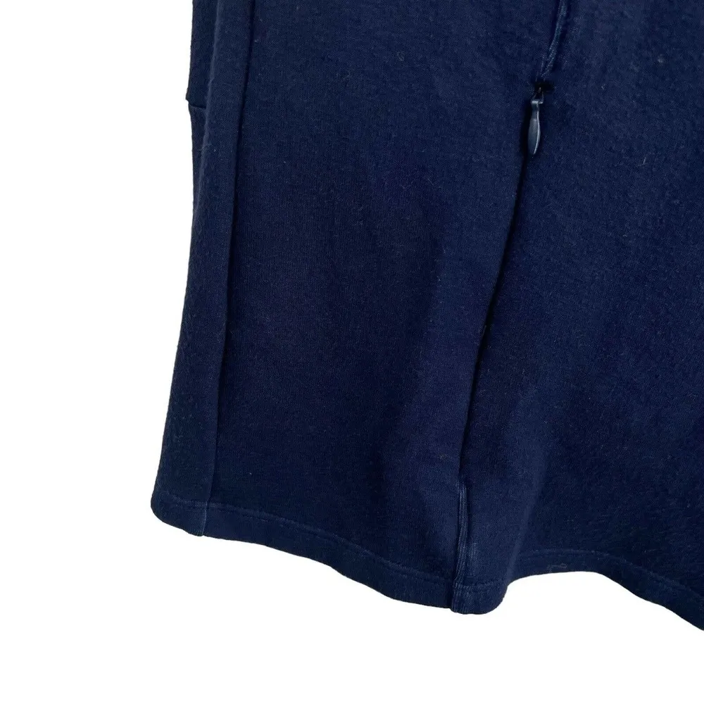 Soft Surroundings Navy Blue Zip Front Knit Jacket Medium - Image 3