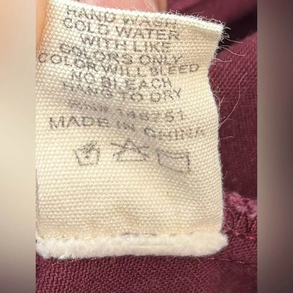 Altar'd State S Burgundy Button Front Denim Mini Skirt - Image 3