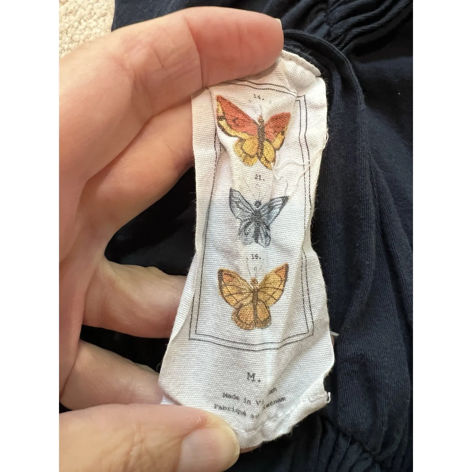 Anthropologie Butterfly Navy Ruched Twist Front Tank‎ Top Basic Boho - Image 6