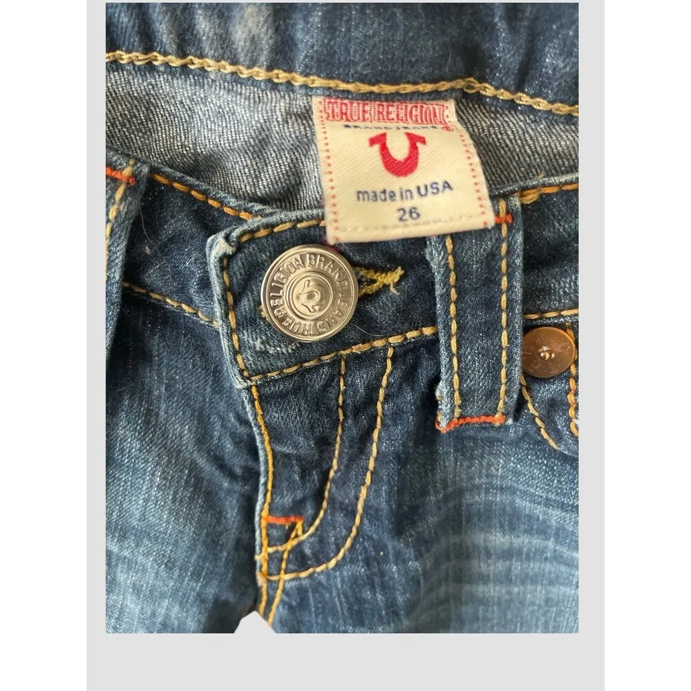 True Religion Shorts Denim Joey Short Big T Womens Size 26 Made In USA Vintage - Image 3