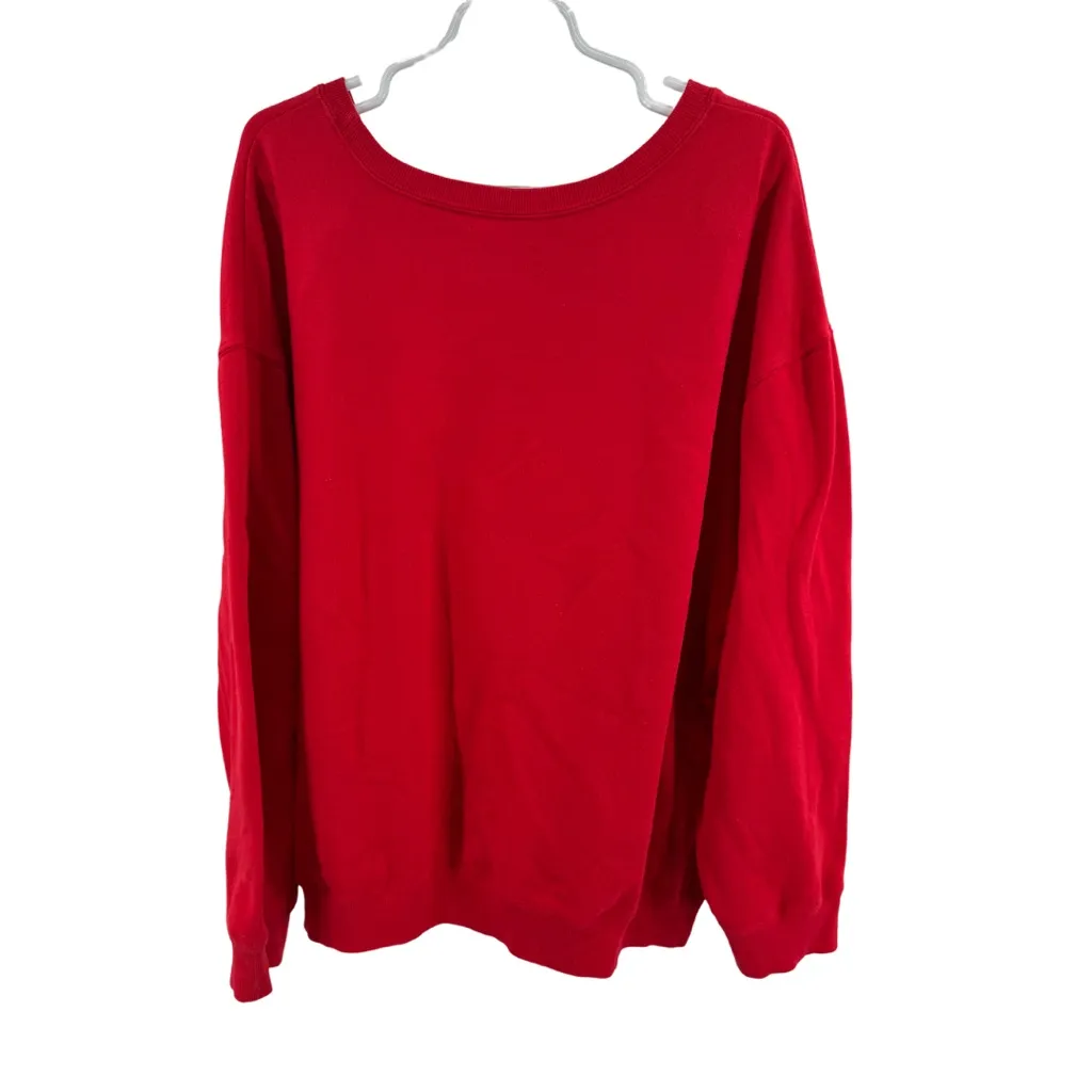 Disney Women's Mickey Minnie Christmas holiday sweatshirt 3X plus boat neck - Image 2