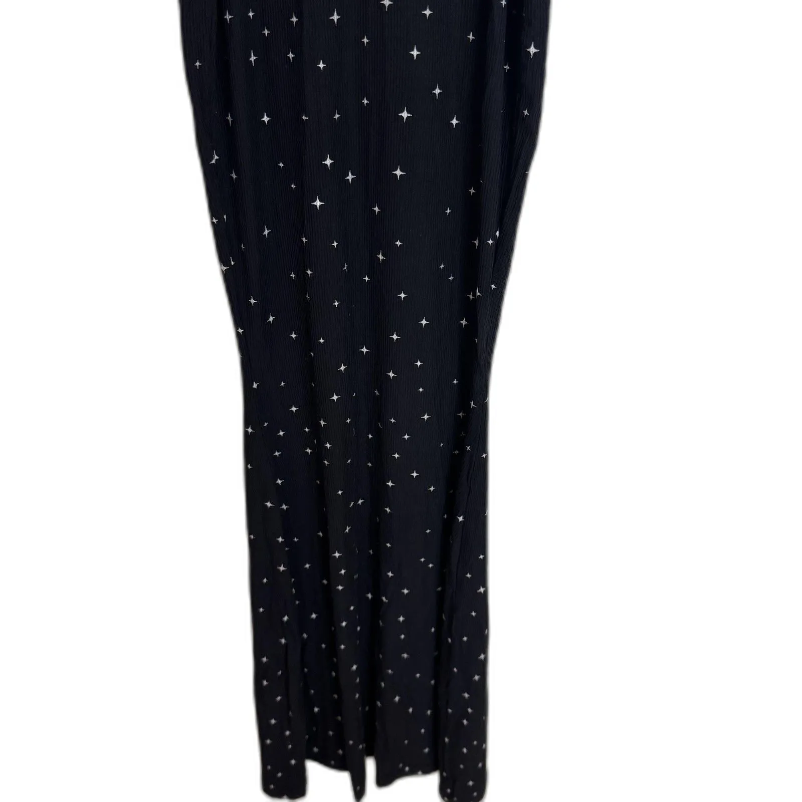 Skims Soft Lounge Long Slip Maxi Dress Womens Small Onyx Sparkle Print Black - Image 11