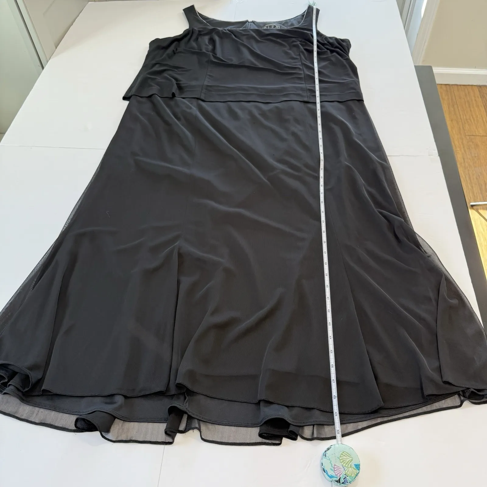 Alex Evenings Black Rhinestone Trim Two Piece Jacket Sleeveless Dress Set 22W - Image 11