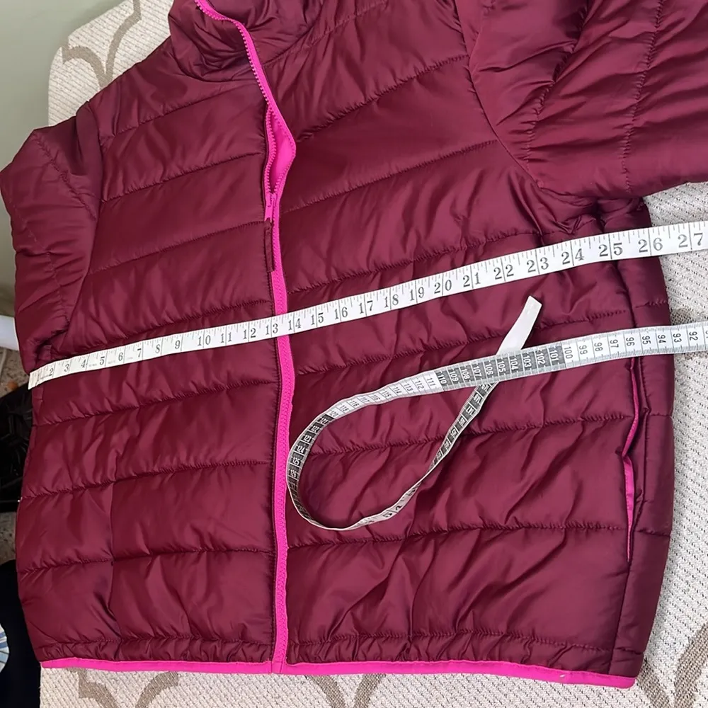 Wild Fable burgundy berry red lining puffer zip up jacket - Image 10