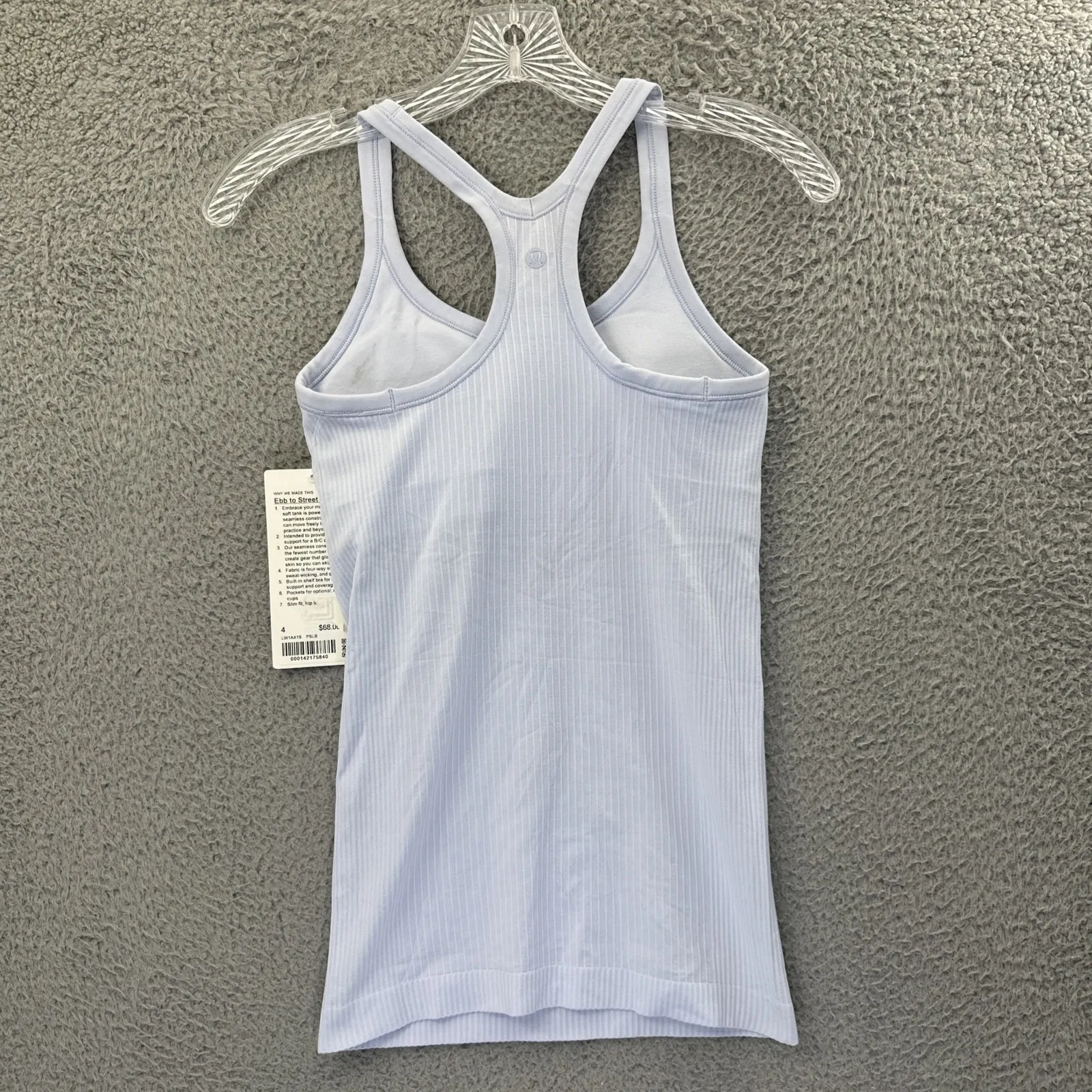 NWT Lululemon Ebb To Street Tank Top Pastel Blue Athletic Yoga Gym Women's 4 - Image 2