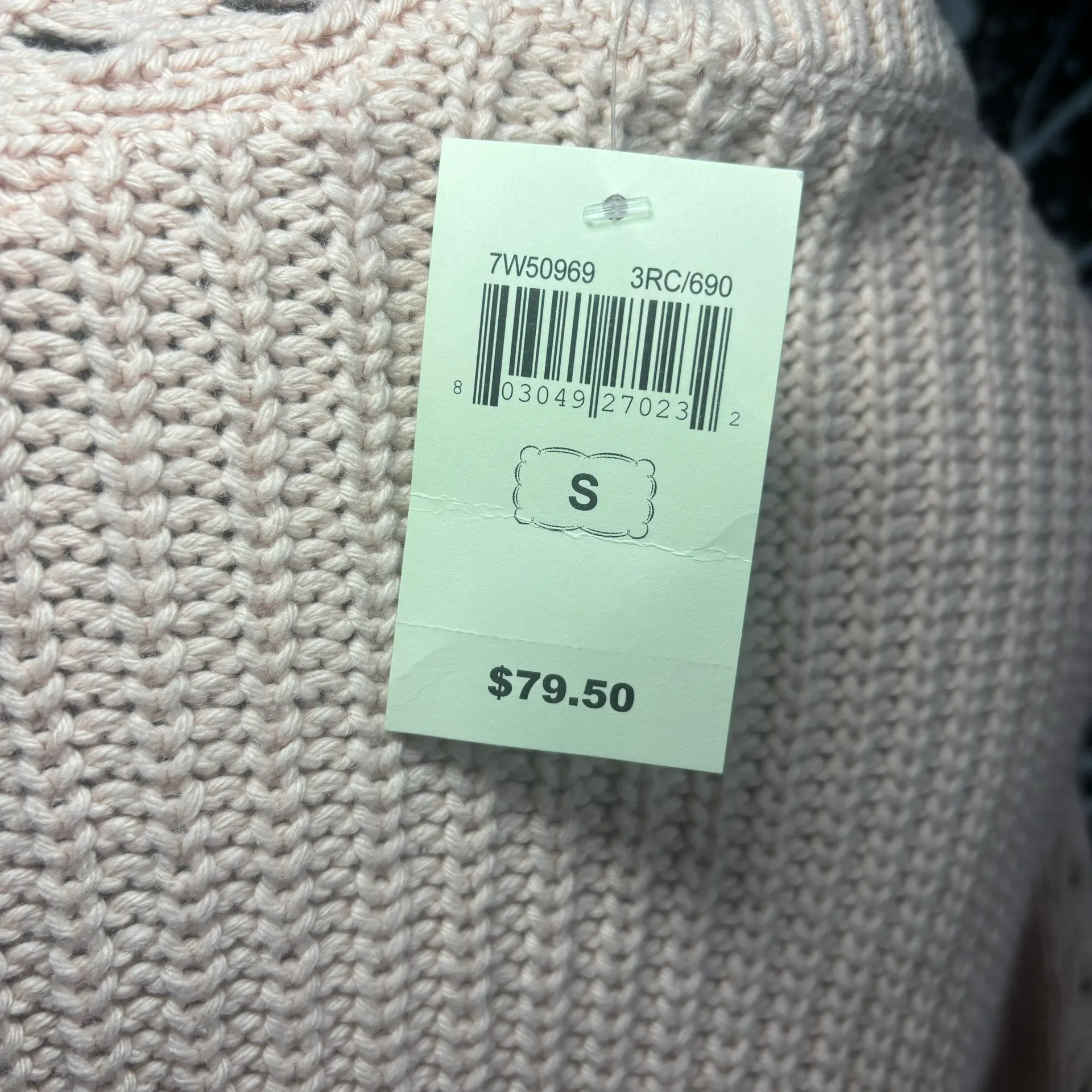 Womens Pink Cable Knit Crew Neck Pullover Casual Sweater Small - Image 7