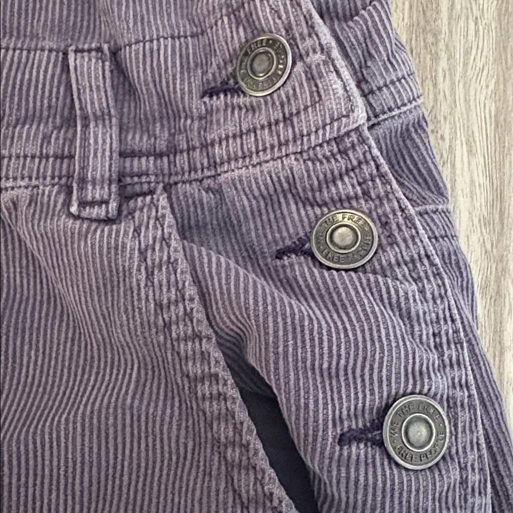 Free People We The Free Super Slouchy Cord Overalls Purple Size XS - Image 5