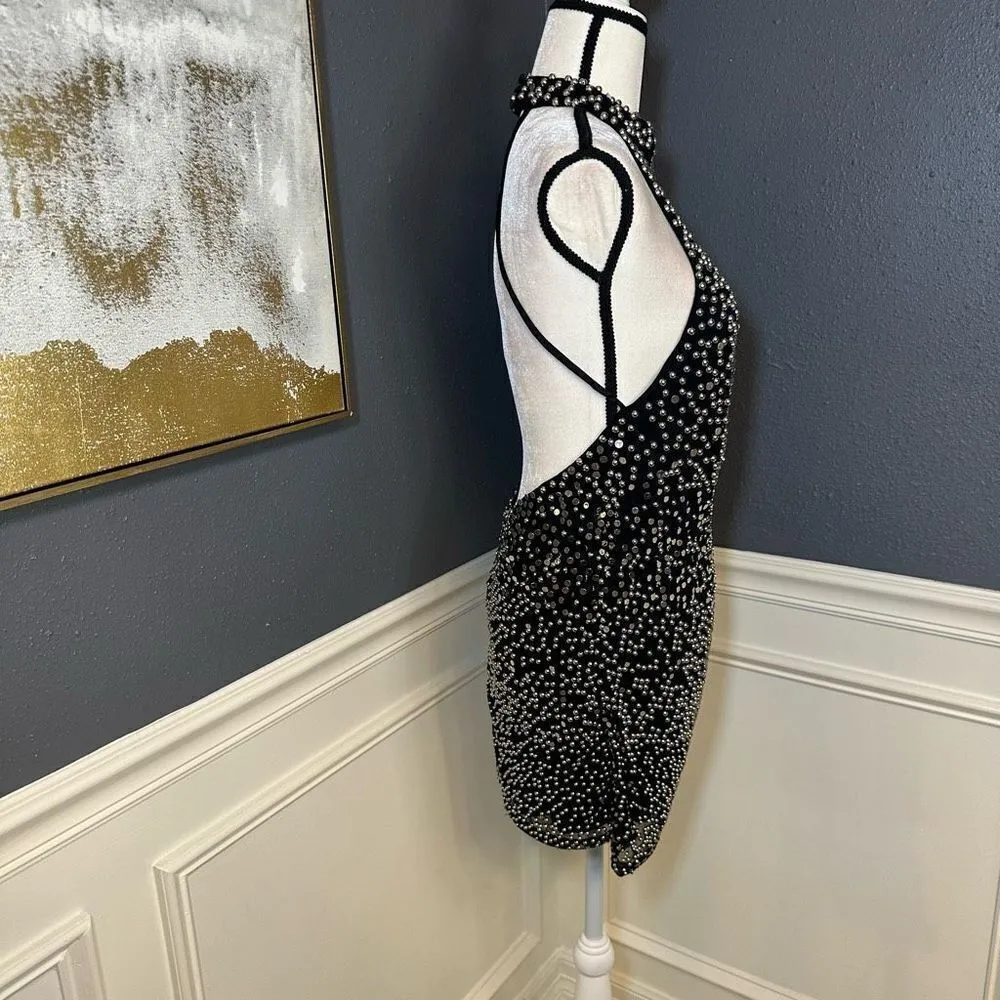 Retrofete Olivia Sequin Ombré Mini Dress Black Size L - Image 9