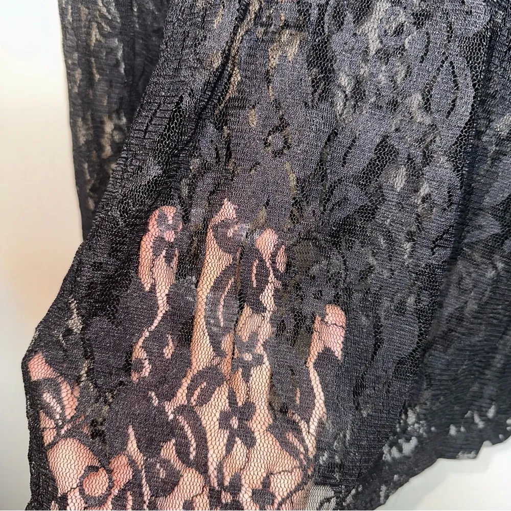 Rock & Roll Cowgirl Black Lace Bling Sheer Long Sleeve Shirt! - Image 3