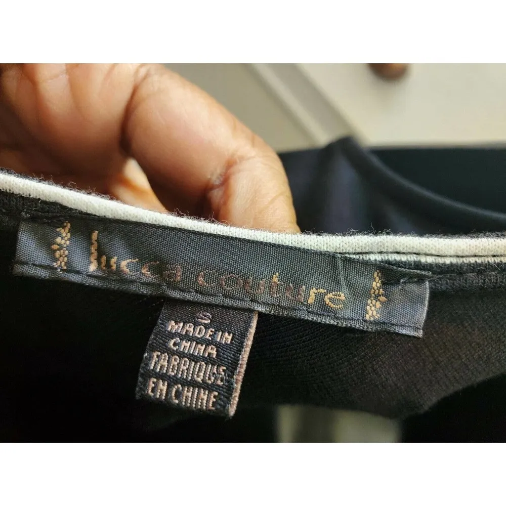 Lucca Couture Women's White & Black Rayon Scoop Neck Sleeveless Casual Romper S - Image 9