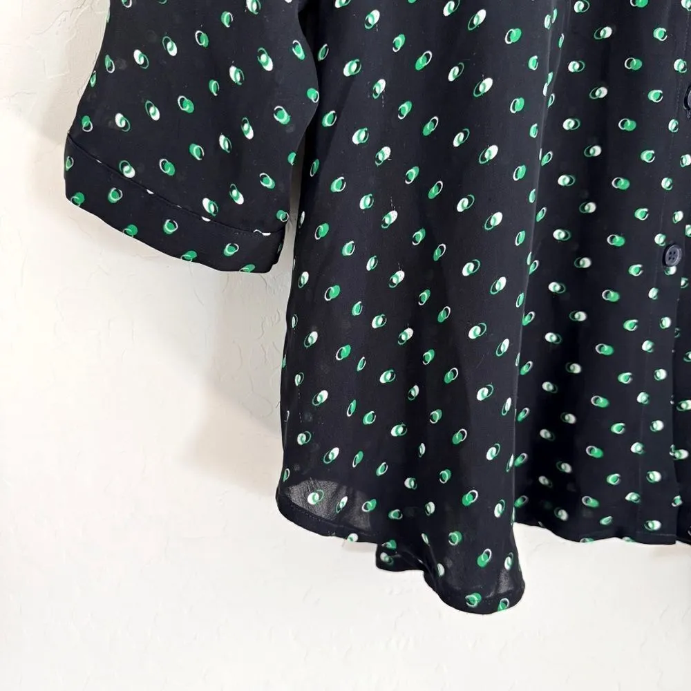 CAbi Olive Martini Navy Button-Down Blouse #5019 Size M - Image 6