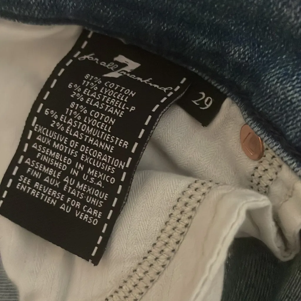 Seven For All Mankind flare high waist slim kick sequin distressed hem jeans - Image 11