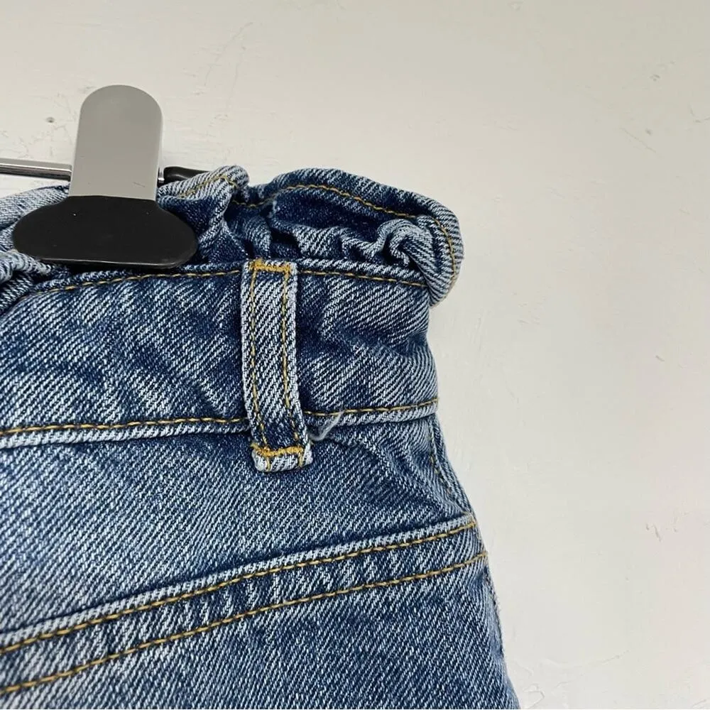 Miss Selfridge Denim Paperbag Waist Mini Jean Skirt Womens 8 Ruffled Casual - Image 3