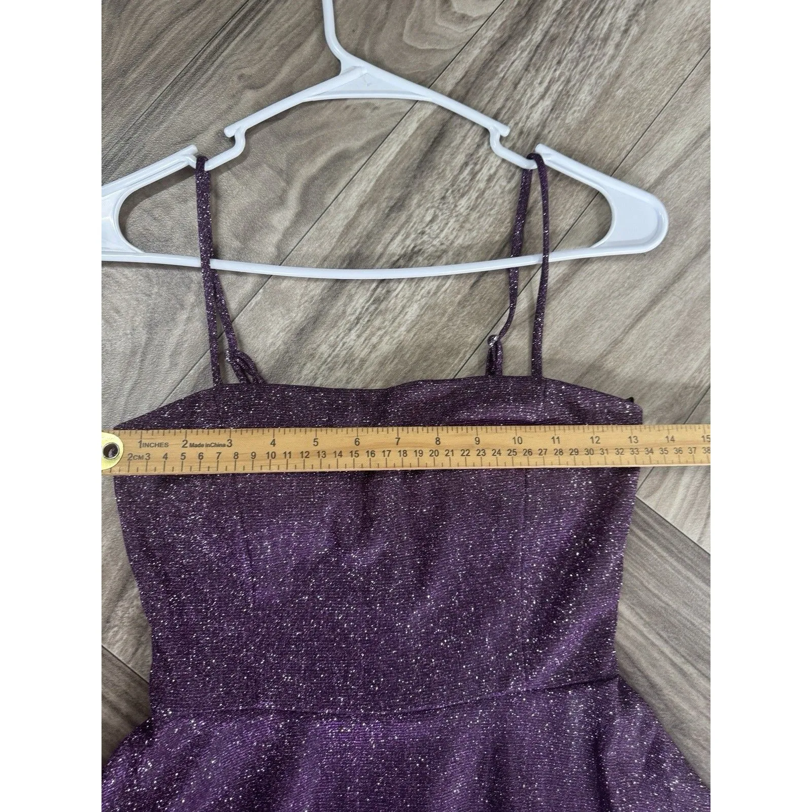 City Triangles Juniors 3 Short Sleeveless Mini Dress   Purple Gown - Image 3