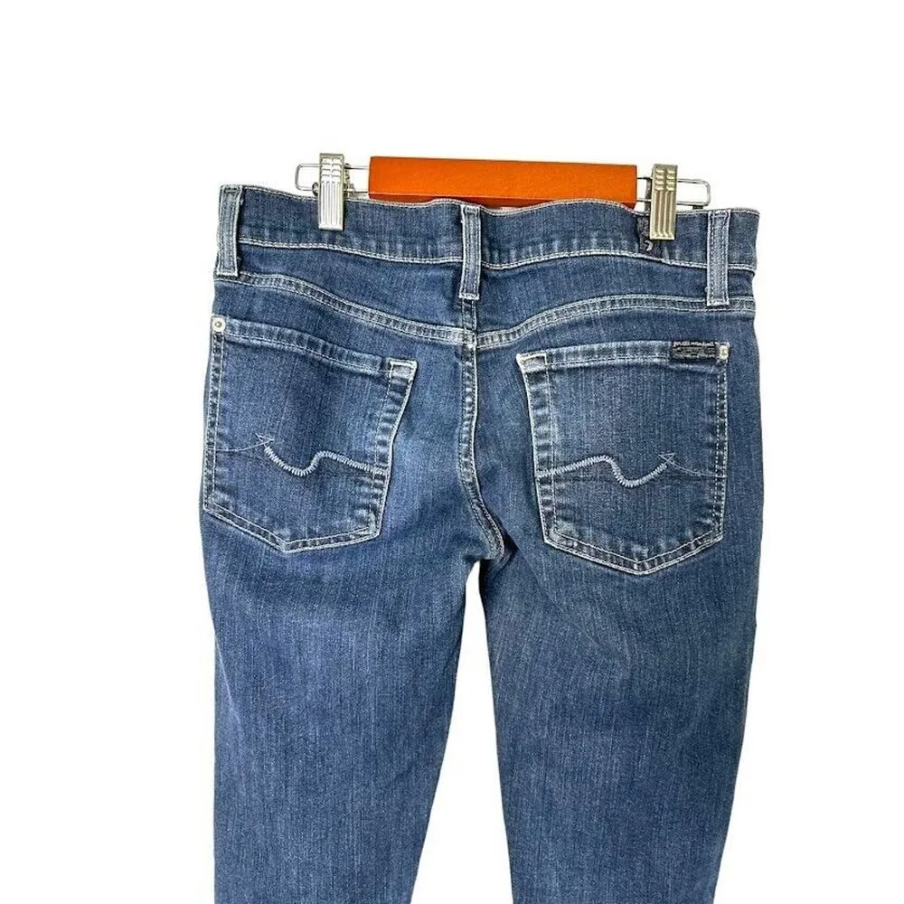 7 For All Mankind Jeans Womens 28 Low Rise Dark Wash Denim Stretch Roxanne 28x31 - Image 4