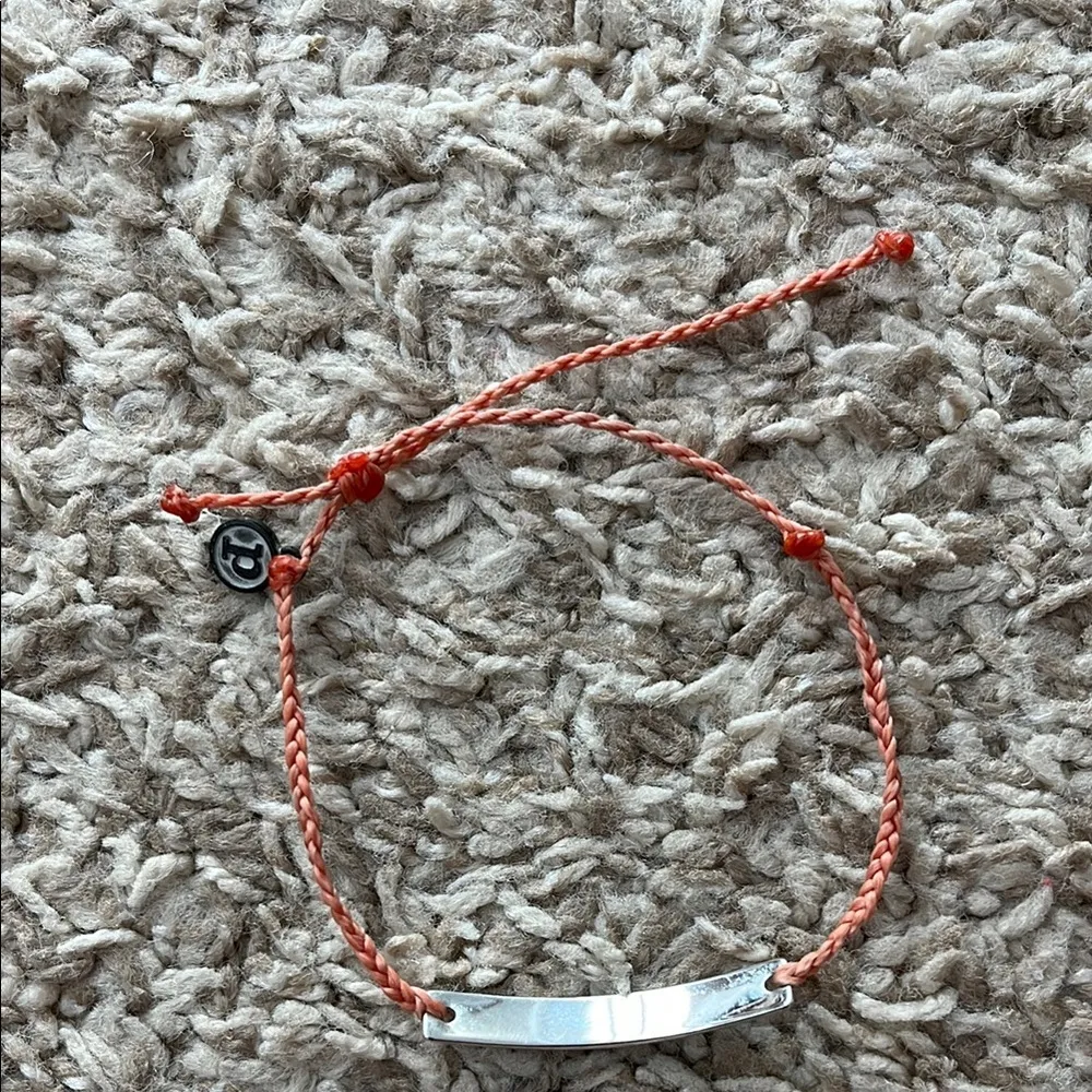 Pura Vida Engraved Better Together Silver Bracelet with Adjustable Orange Cord - Image 6
