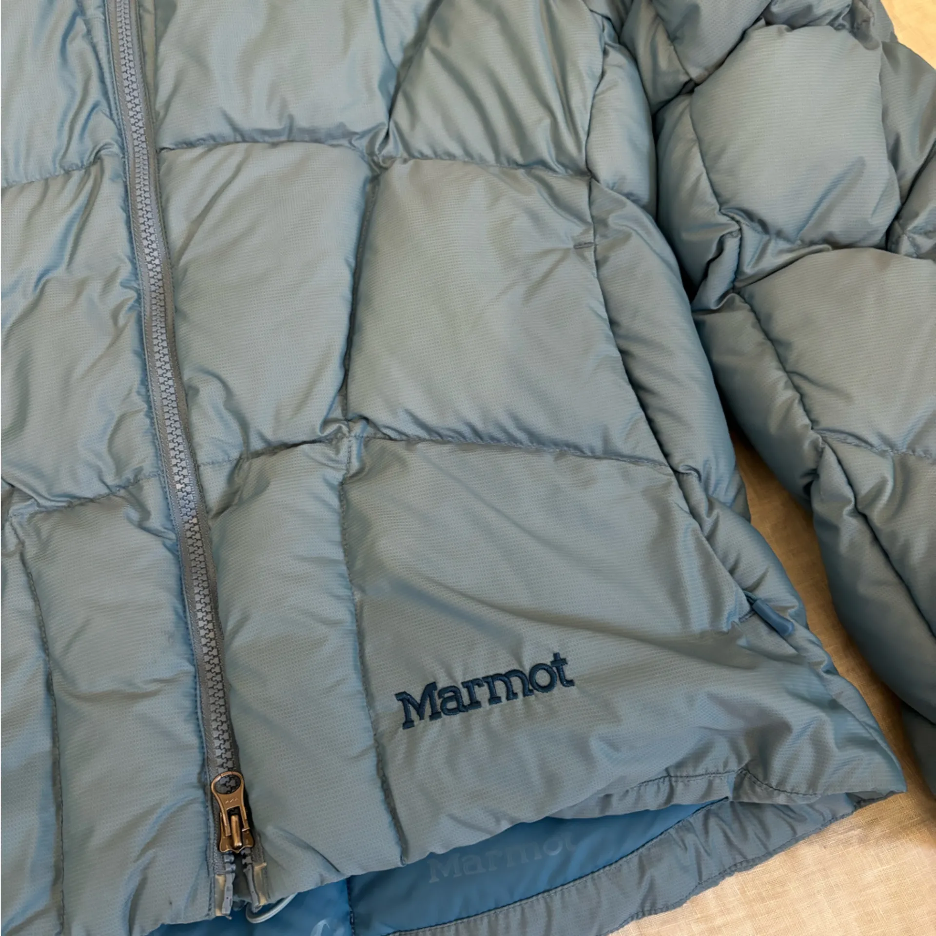 Marmot  Goose Down Puffer Coat Jacket Blue Womens Medium - Image 4