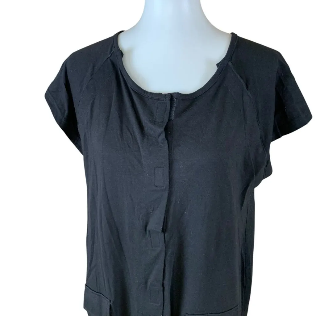 Kindred Bravely Black Button Front Lounge Dress S M L Pockets‎ Soft Nursing - Image 2