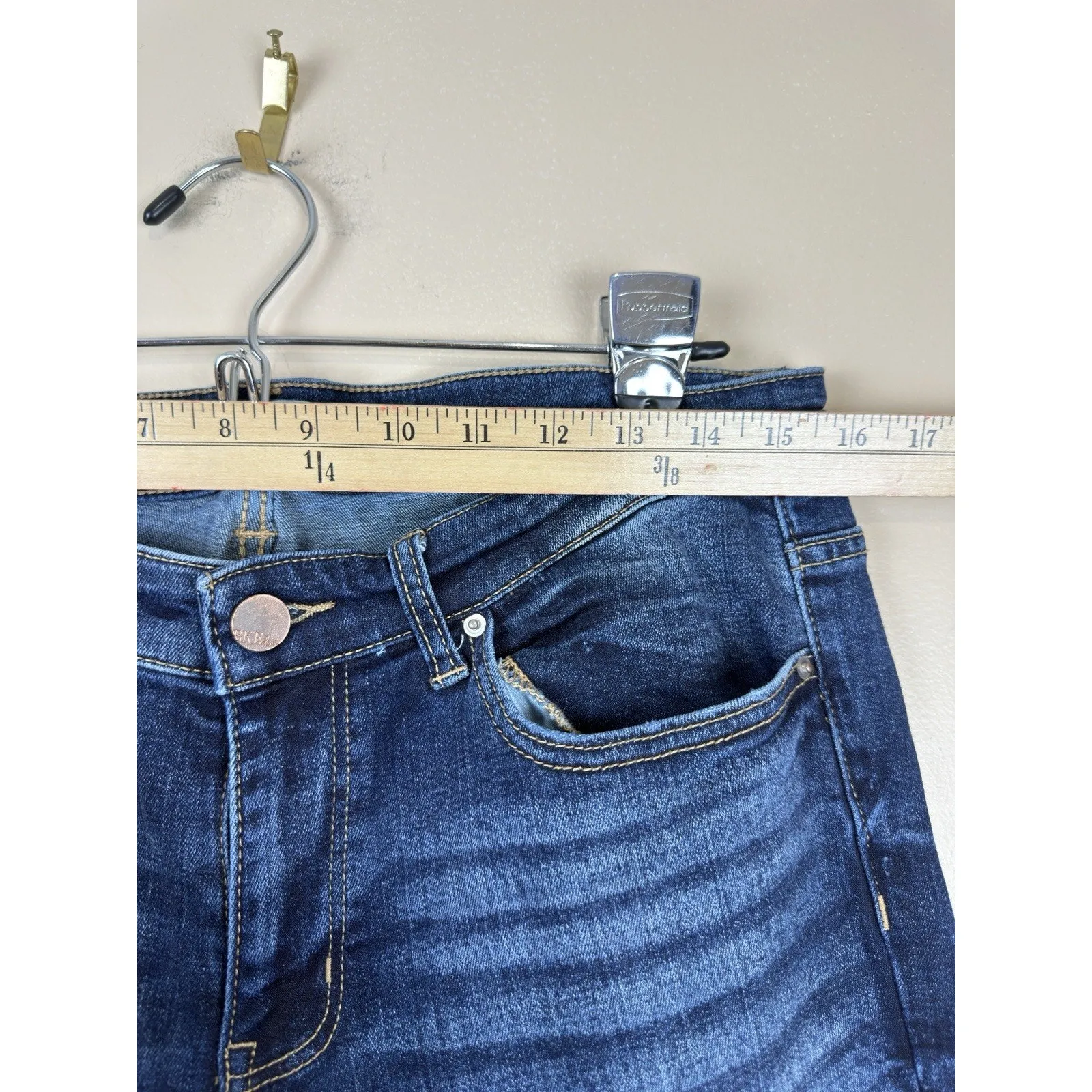 BKE Payton Womens Mid Rise Ankle Skinny Jeans Size 30 Universal Fit Blue Denim - Image 11