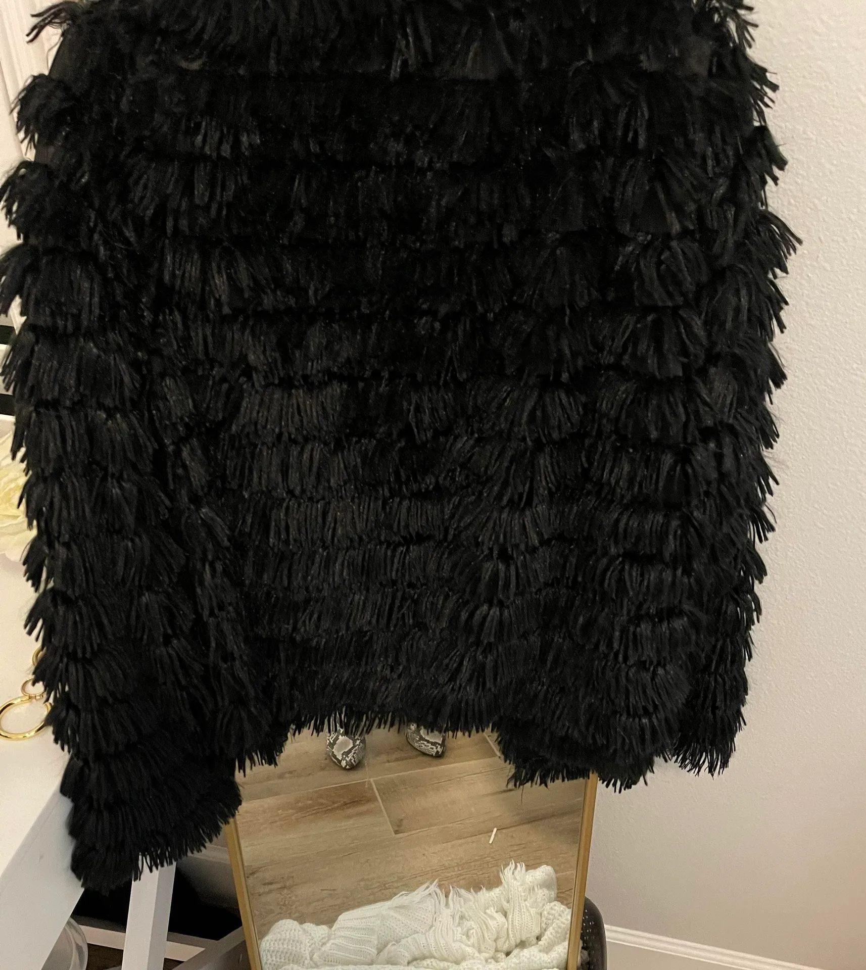 Boutique Black Fuzzy Jacket - Image 3