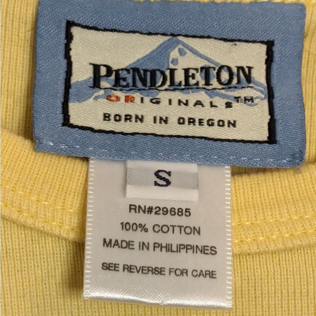 Pendleton Originals Yellow Casual Basic Tee Size Small - Image 2