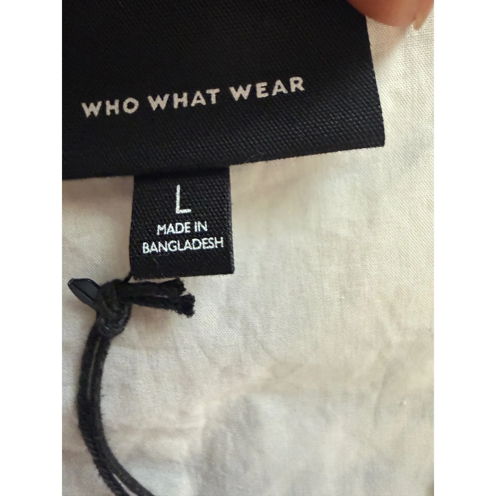 Who What Wear White Tiered Midi Dress Puff Sleeve V Neck Cotton Blend Size L - Image 4