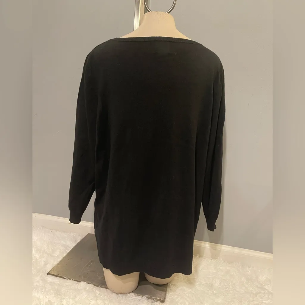 Ruby Rd black rhinestone sweater top shirt woman’s 1X - Image 2