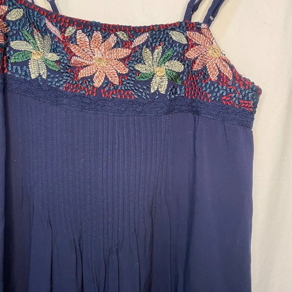 AMERICAN EAGLE Navy Embroidered Floral Dress - XXS - Image 3