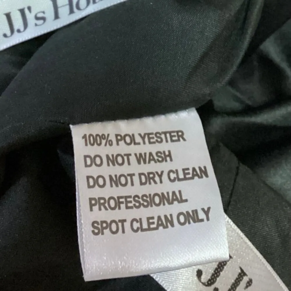 NEW JJ's House Black Silk Satin Floral Embroidered Mini Fit & Flare Dress Sz 10 - Image 9