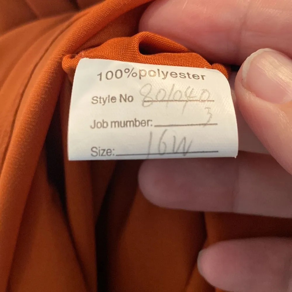 Women’s Orange Chiffon Prom Party Dress Corset Back Spaghetti Straps Size 16W Orange - Image 7