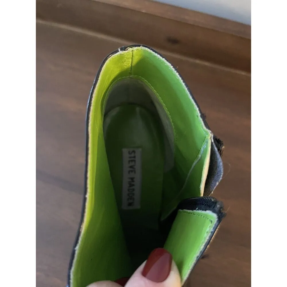 Steve Madden Ankle Boots “Clash” Black Patent Pointed Toe Witchy Goth Women’s 7 - Image 8