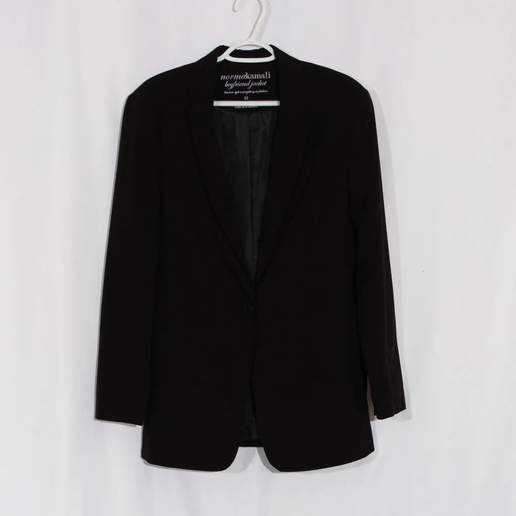 NORMA KAMALI Boyfriend Jacket in Black Size 12 - Image 7